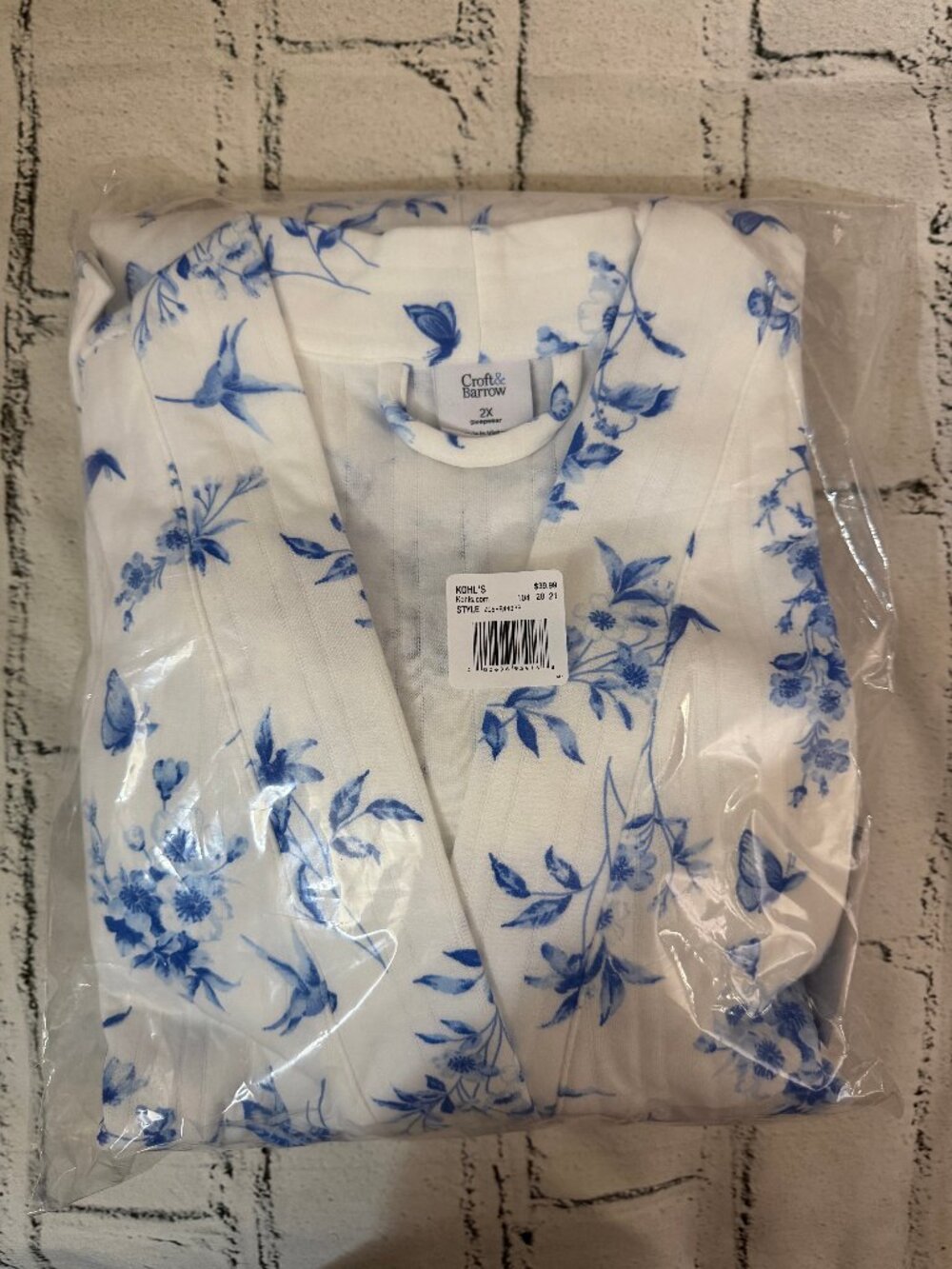 Croft & Barrow Quilted Wrap Robe 2X - Picture 4 of 5